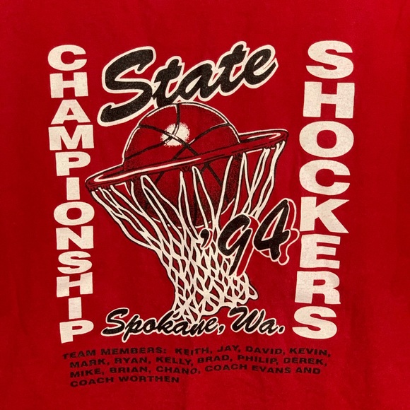 Vintage 90’s Jerzees Basketball Shirt 1994 State Champs Retro Tee - Picture 4 of 6